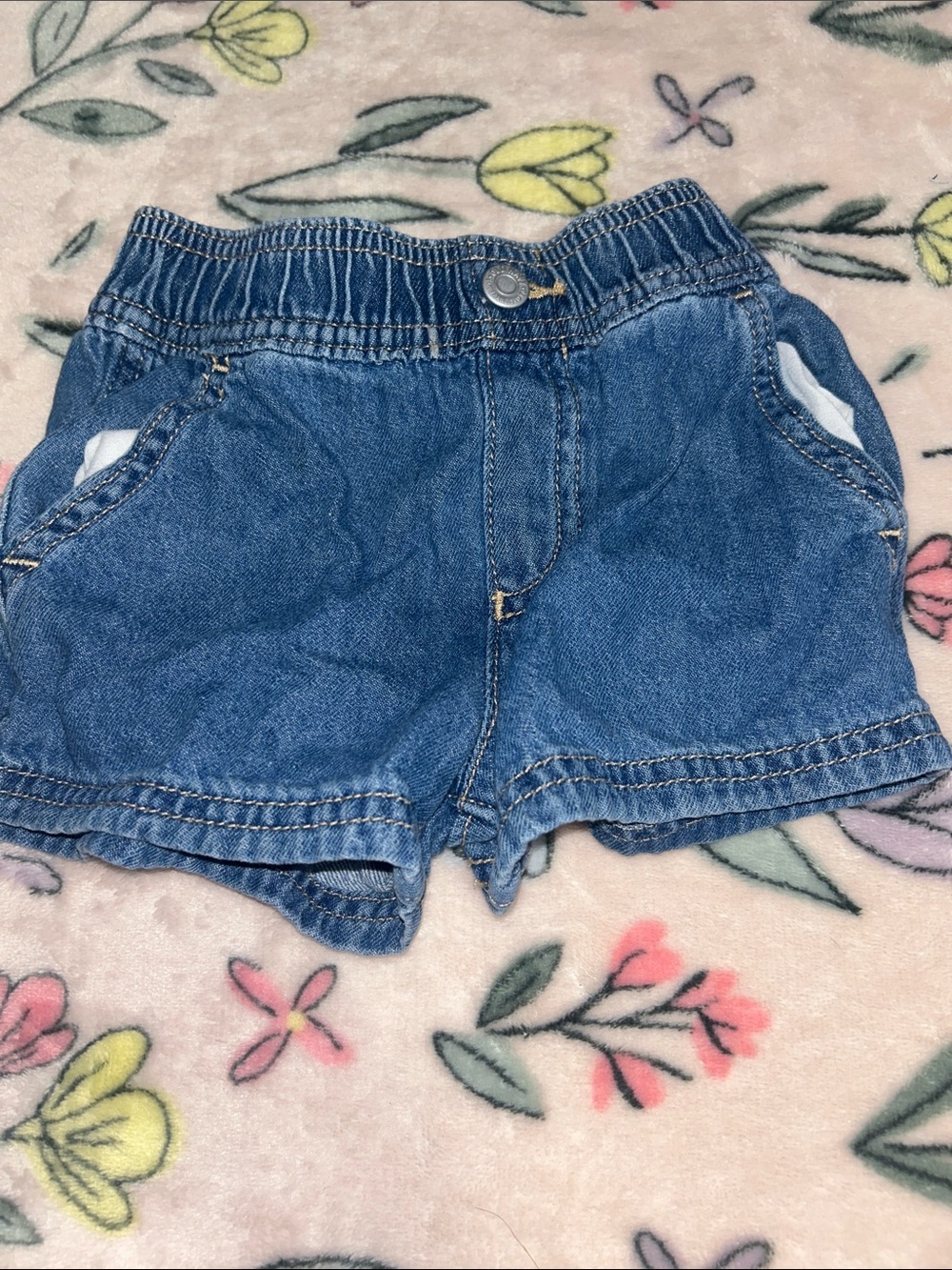 Old Navy Blue Denim Elastic-Waist Kids Shorts